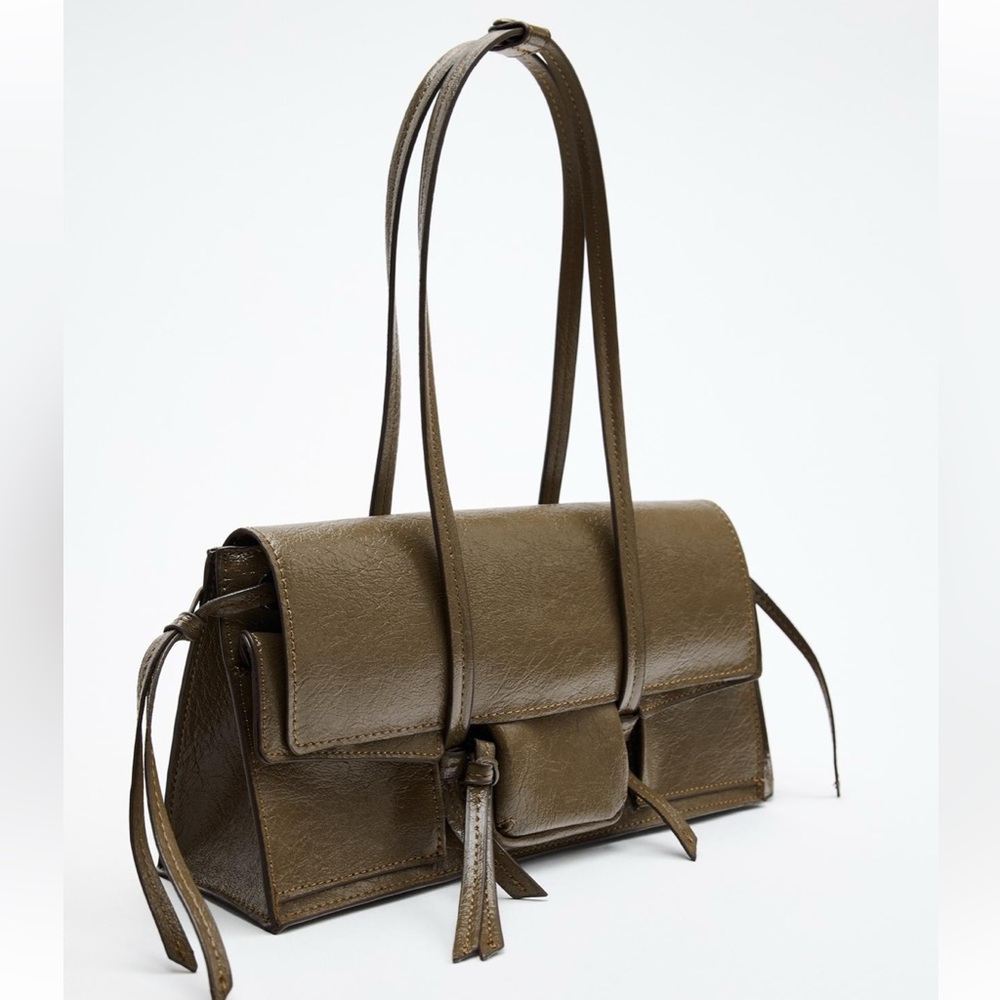 Zara Olive Green Shoulder Bag - Picture 6 of 9